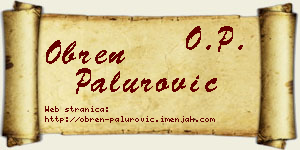 Obren Palurović vizit kartica